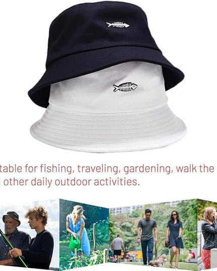 Cotton Bucket Hat for Women Men Summer Travel Sun Beach Bucket Cap, Unisex Outdoor Fisherman Hat