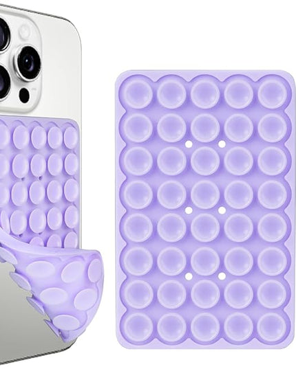 1 Pack Purple Double Sided Silicone Suction Cup Phone Case Mount, Strong Grip Holder for Selfies and Videos, Compatible with iPhone and Android