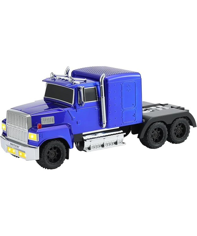 American Truck Bluetooth Speaker with HD Sound, TWS Pairing, LED Party Light, Operation Panel, Built-in Mic, Portable Car Model Speaker for Parties, Beach, Outdoor Activities (Blue)