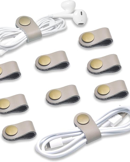 CAILLU Cord Organizer,Cord Keeper,Cable Organizer USB Holder,Cable Management,Cable Straps,Earbud case,wrap Headset Winder,Phone Earphone Clips Ties (gray Cord Organizer)