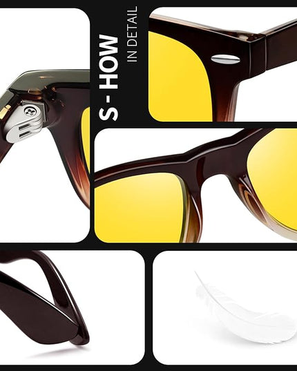 Joopin Square Sunglasses Polarized UV Protection Trendy Designer Sun Glasses Men Women