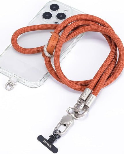 project-cb Phone Lanyard×1,Phone Tether Tab×2, Crossbody Cell Phone Lanyard,Rope Lanyard,Universal Adjustable Phone Strap (Brown-S)
