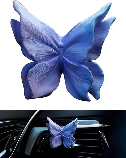 Car Air Freshener Vent Clips, Cute Butterfly Air Vent Clips, Dreamy and Adorable Car Butterfly Air Conditioning Vent Clip, Car Interior Decor Diffuser Stone for Women (Purple)