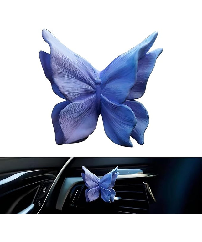 Car Air Freshener Vent Clips, Cute Butterfly Air Vent Clips, Dreamy and Adorable Car Butterfly Air Conditioning Vent Clip, Car Interior Decor Diffuser Stone for Women (Purple)