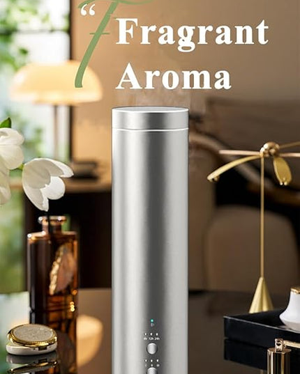 Waterless Diffuser Machine Scent Air Machine Covers 1500 Sq Ft for Home Diffusers Essential Oil Diffusers Studio Scent Diffuser Large Room Fragrance App Remote Control Capacity 3.5 Oz Ancient Silver