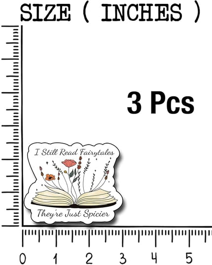 (3Pcs) I Still Read Fairytales They're Just Spicier Sticker, Decorate Books, Laptops, Water Bottles Kindles Stickers, Phones Tumbler Sticker - Waterproof Vinyl 3" Inch