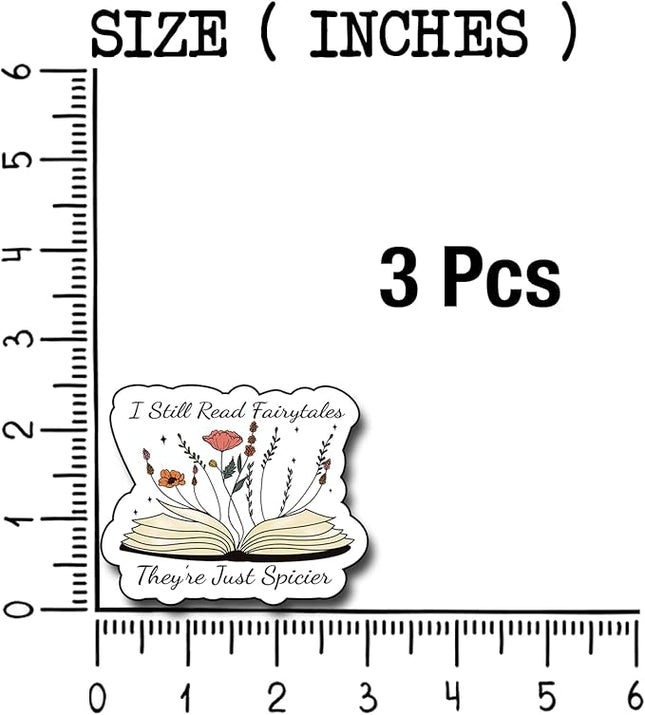 (3Pcs) I Still Read Fairytales They're Just Spicier Sticker, Decorate Books, Laptops, Water Bottles Kindles Stickers, Phones Tumbler Sticker - Waterproof Vinyl 3" Inch