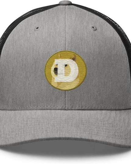 Dogecoin Crypto Embroidered Logo Trucker Cap