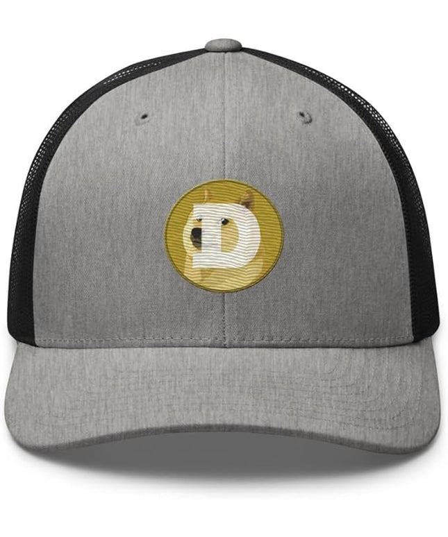 Dogecoin Crypto Embroidered Logo Trucker Cap