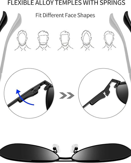 Joopin Polarized Metal Aviation Sunglasses Men, Classic Military Sun Glasses Women, Rectangle Shades UV400 Protection Costume