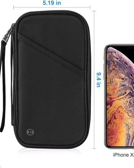 Travel Passport Wallets, Airtag Lightweight Family Passport Holder With RFID Blocking Passport Cover Case Waterproof Bag Document Organizer for Men and Women