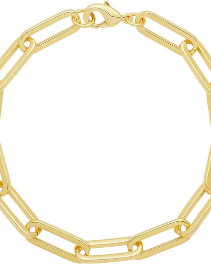 Amazon Essentials 14k Gold Plated or Silver Plated Chunky Chain Link Bracelet 7.5"