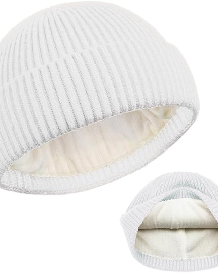 ROYBENS Swag Wool Knit Cuff Short Fisherman Beanie for Men Women, Winter Warm Hats