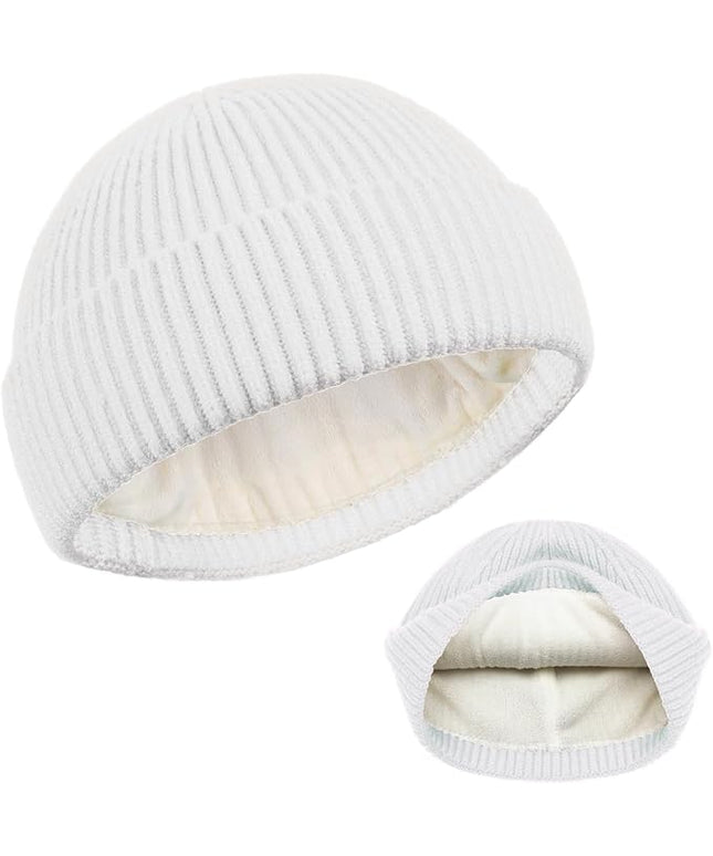 ROYBENS Swag Wool Knit Cuff Short Fisherman Beanie for Men Women, Winter Warm Hats