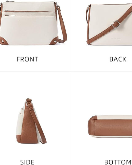 WESTBRONCO Crossbody Bags for Women, Medium Size Shoulder Handbags, Satchel Purse with Multi Zipper Pocket