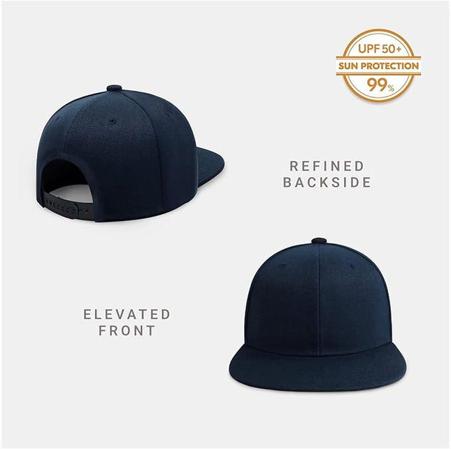 CHOK.LIDS Flat Bill Visor Classic Snapback Hat Blank Adjustable Brim High Top End Trendy Color Style Plain Tone Baseball Cap