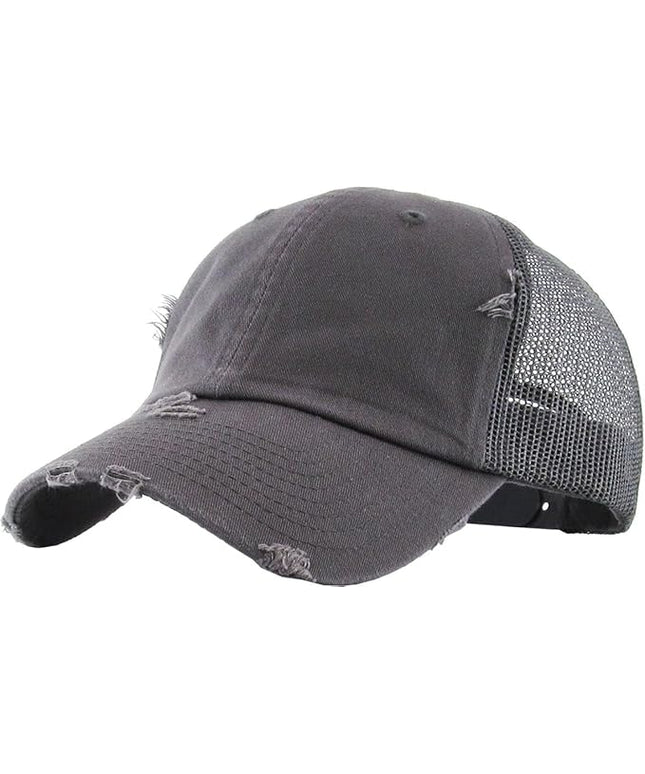 KBETHOS Vintage Washed Distressed Cotton Dad Hat Baseball Cap Adjustable Polo Trucker Unisex Style Headwear