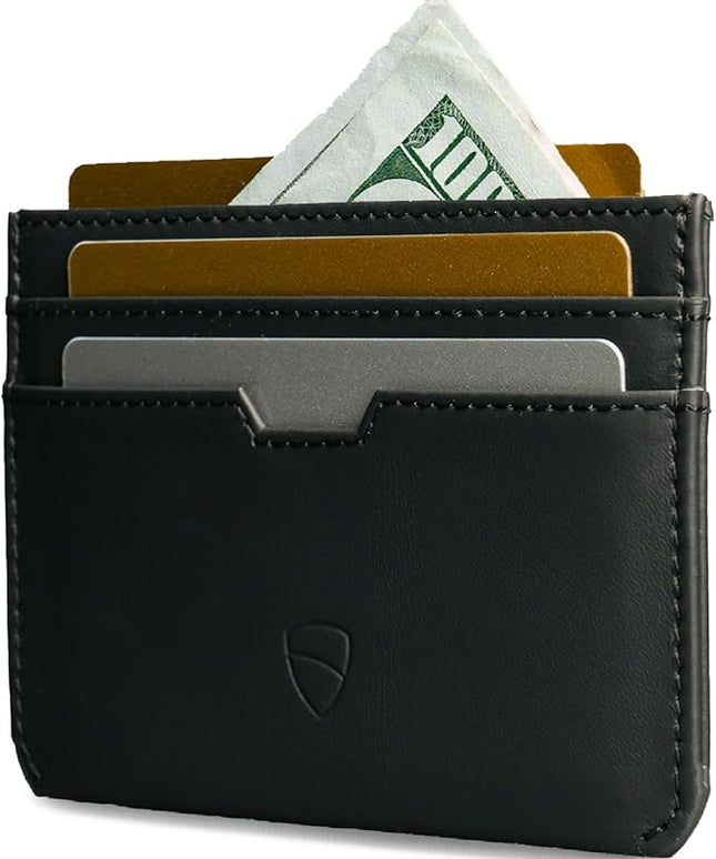 Vaultskin MOORGATE Slim Card Holder - Minimalist Leather Wallet, RFID Blocking Sleeve, Fits Front Pocket, for Men and Women