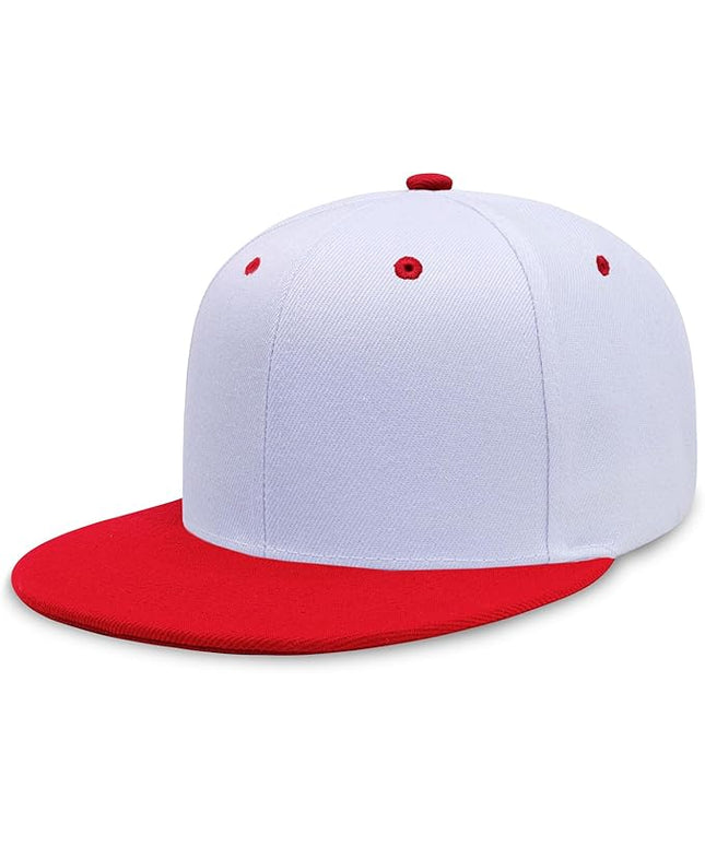 CHOK.LIDS Flat Bill Visor Classic Snapback Hat Blank Adjustable Brim High Top End Trendy Color Style Plain Tone Baseball Cap