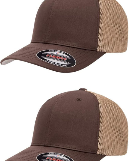 Flexfit 6511 Fitted Mid-Profile Stretchable Mesh Panels Trucker Cap | Bulk Pack Available