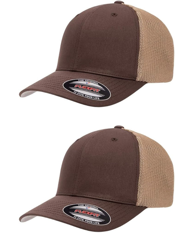Flexfit 6511 Fitted Mid-Profile Stretchable Mesh Panels Trucker Cap | Bulk Pack Available