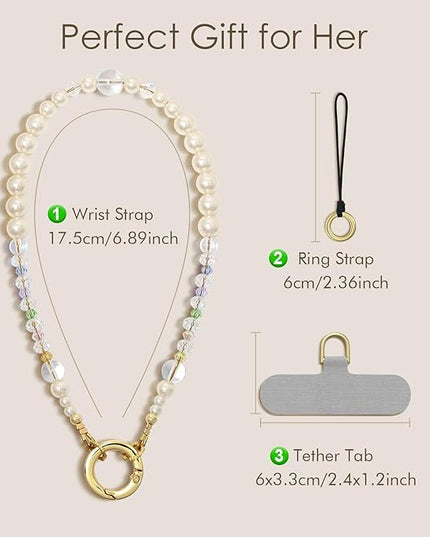 SURPHY Phone Charm, Phone Charms Strap with Tether Tab & Premium Metal Buckle, Cellphone Wrist Strap Chain