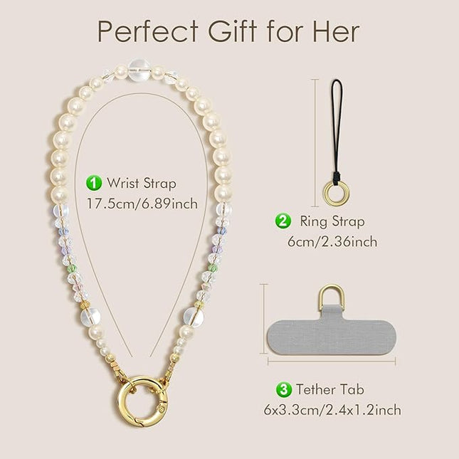 SURPHY Phone Charm, Phone Charms Strap with Tether Tab & Premium Metal Buckle, Cellphone Wrist Strap Chain
