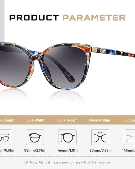 Trendy Cat Eye Sunglasses for Women Fashion Cateye UV400 Protection Glasses CL22017