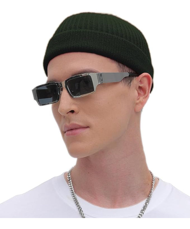 ROYBENS Thin Swag Wool Short Fisherman Beanie for Men Women, Knit Cuff Trawler Beanie Watch Hat, Soft Spring Fall Skull Cap