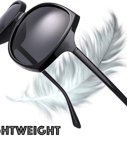 The Fresh Women's Oversized Square Jackie O Cat Eye Hybrid Butterfly Fashion Sunglasses - Exquisite Packaging