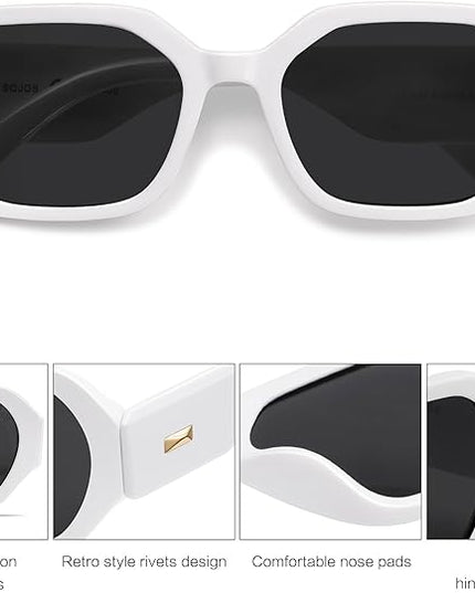 SOJOS Polarized Sunglasses For Women Retro Rectangle Womens Sun Glasses Trendy Narrow Square 90s Shades SJ2232