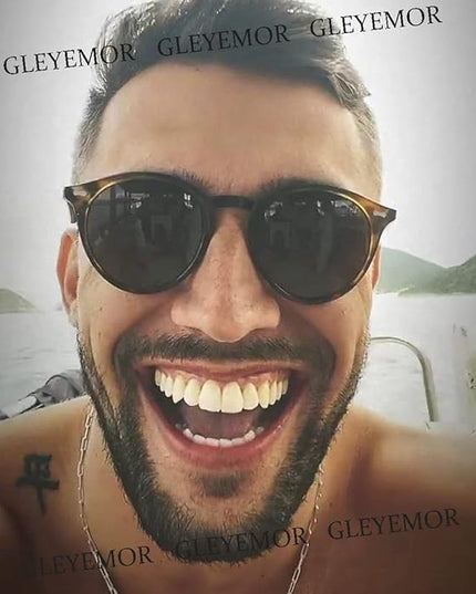 Gleyemor Vintage Polarized Sunglasses for Men Round Sunglasses UV400 Protection Retro Hand-crafted Acetate Frame