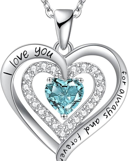 REDBEE Necklaces for Women Birthstone Heart Necklace Jewelry for Wife Girlfriend Woman Necklace