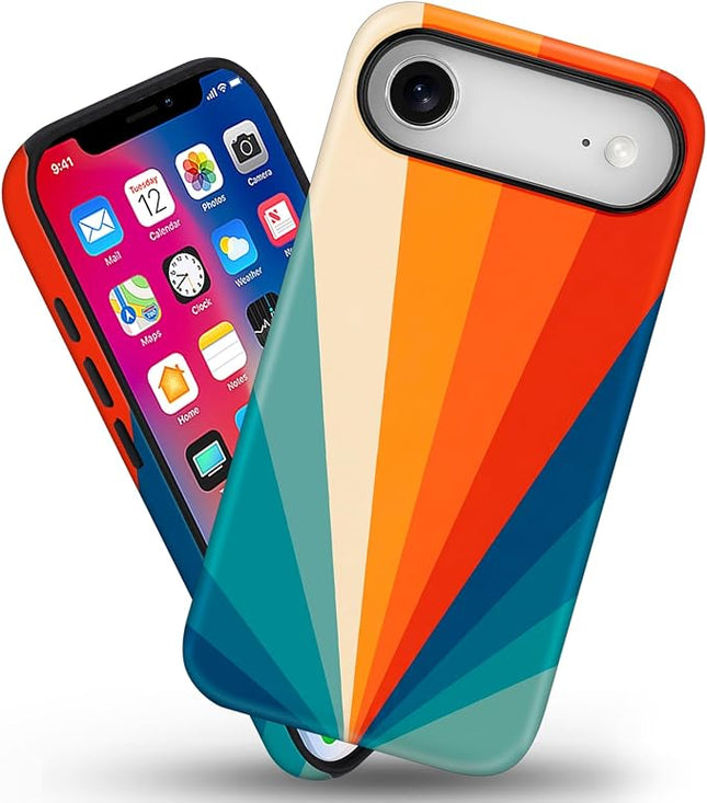 Magnetic for iPhone 17 Air Case Cute Frog Stripes Phone Case, Summer Shockproof Slim TPU and Hard PC Protective Phone Cover Compatible with MagSafe Designed for Women Girls