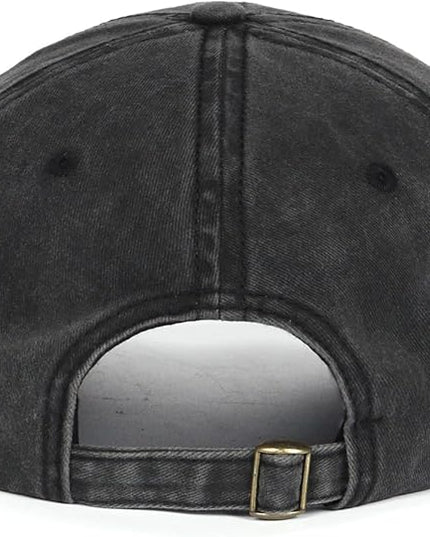 XXL Oversize Washed Denim Baseball Cap,Low Profile Jean Sports Cap for Big Heads 23.5"-25.5",Large Pigment Dyed Dad Hat