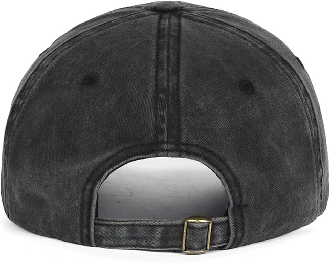 XXL Oversize Washed Denim Baseball Cap,Low Profile Jean Sports Cap for Big Heads 23.5"-25.5",Large Pigment Dyed Dad Hat