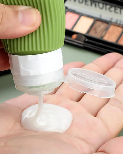 Travel Bottles for Toiletries, Tsa Approved 2oz Travel Bottles, BPA Free Leak Proof Travel Size Toiletry Containers, Refillable Travel Accessories with Toiletry Bag for Shampoo Liquid (4 Pack)