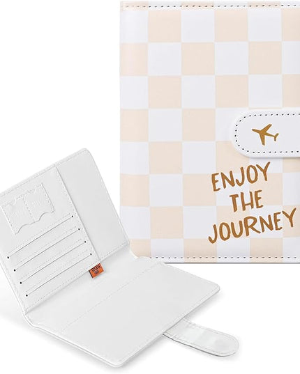 COSHAYSOO Personalized RFID Passport Holder for Travel Women Passports Cover Case Air Essentials Airplane Flight Accessories Airline Plane Flying Must Haves Christmas Gifts for Travelers Checkered