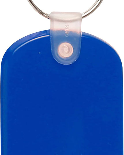 DISCOUNT PROMOS Tag Soft Plastic Keychains - 50 pack - Small Key Tag Chain For Staying Organized - Rubber Key Ring Keychain – Blue