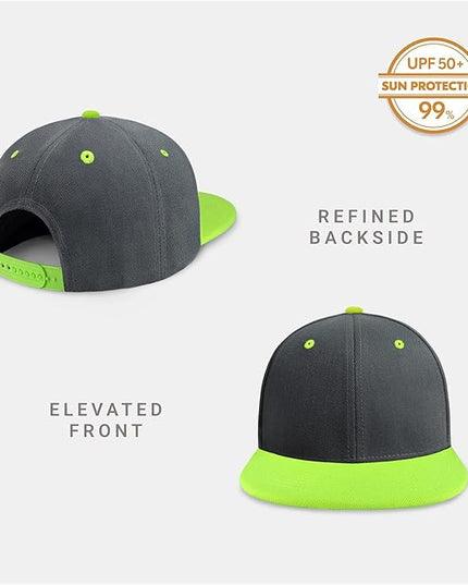 CHOK.LIDS Flat Bill Visor Classic Snapback Hat Blank Adjustable Brim High Top End Trendy Color Style Plain Tone Baseball Cap