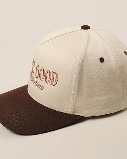 MIRMARU Two-Tone Vintage Canvas Trucker Hats for Men & Women, Adjustable Size Baseball Caps with Trendy Embroidered Design