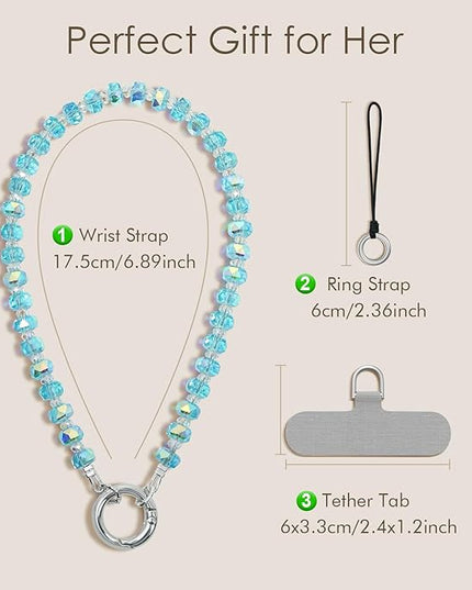 SURPHY Phone Charm, Phone Charms Strap with Tether Tab & Premium Metal Buckle, Cellphone Wrist Strap Chain