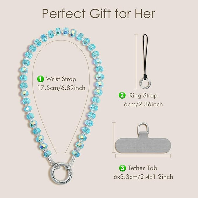 SURPHY Phone Charm, Phone Charms Strap with Tether Tab & Premium Metal Buckle, Cellphone Wrist Strap Chain