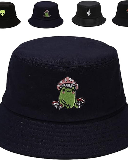 Cotton Bucket Hat for Women Men Summer Travel Sun Beach Bucket Cap, Unisex Outdoor Fisherman Hat
