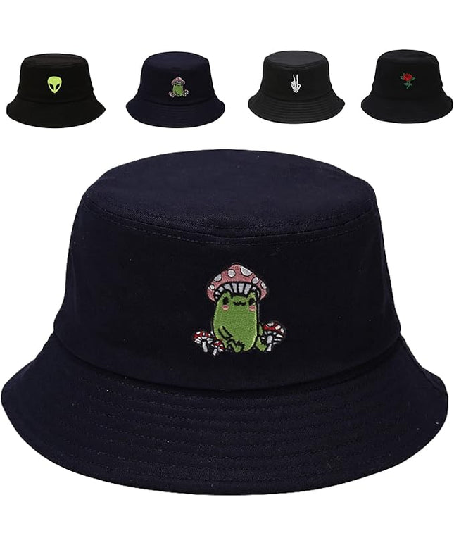 Cotton Bucket Hat for Women Men Summer Travel Sun Beach Bucket Cap, Unisex Outdoor Fisherman Hat