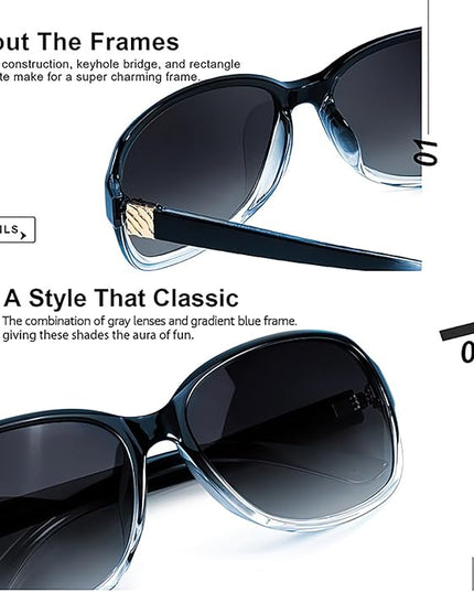 SIPHEW Polarized Sunglasses for Women | Vintage Square Sunglasses w UV400 Protection | Womens Wraparound Shade
