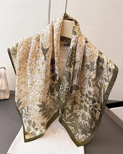MINIDORA Satin Scarves for Women 27.5 × 27.5 inches Medium Square Elegant Silk Feeling Head Scarf