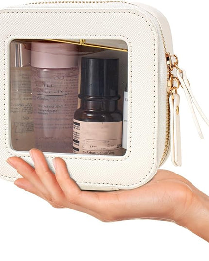 Travel Clear Makeup Bag Set, TSA Approved Cosmetic Bag Case with Zipper Portable Makeup Pouch Toiletry Bag Traveling Cosmetic Organizer Storage Bag Car Organizer Car Essentials