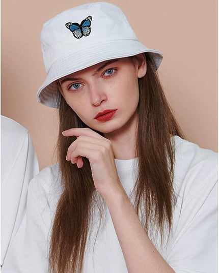 XYIYI Fashion Embroidery Bucket Hat Cotton Beach Fisherman Hats for Women Girls