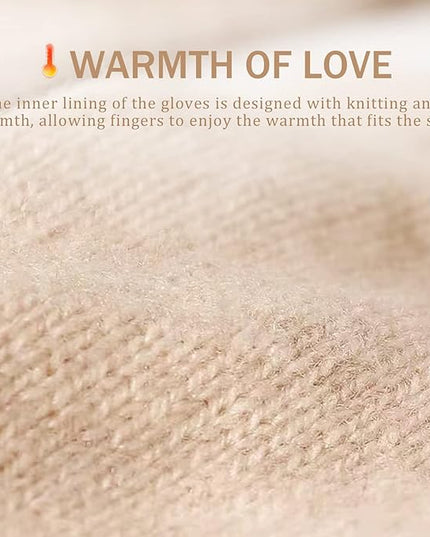 Winter Leather Gloves for Women, Warm Touchscreen Driving Texting Cashmere Lined Gloves…